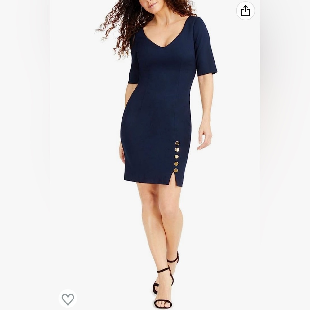 NWT Trina Turk Airy V-Neck Dress in Navy size 8